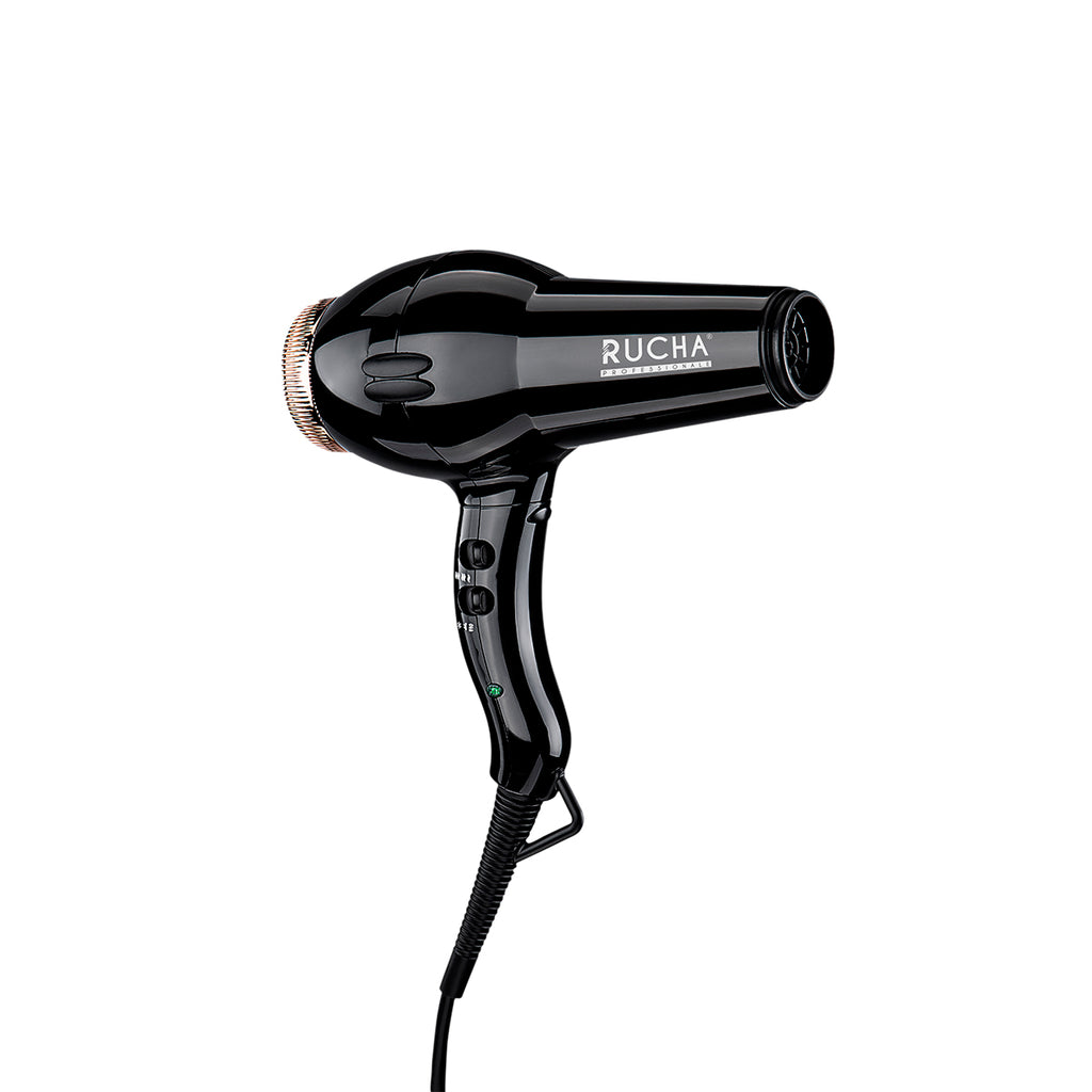 SECADOR RUCHA HURACAN 25.000 IONIC NEGRO BRILLANTE Y ROSE GOLD RUCHA